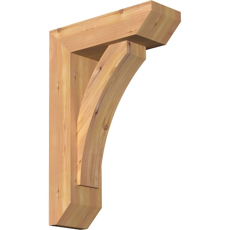 Ekena Millwork Thorton Slat Smooth Bracket w/ Offset Brace, Western Red Cedar, 5 1/2"W x 16"D x 24"H BKT0604X16X24THR06SWR